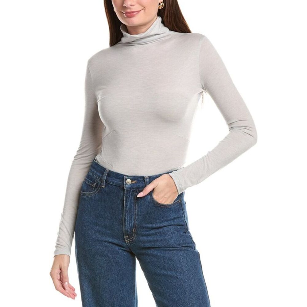 Hugo Boss Womens  Elavu Wool-Blend Top, Silver